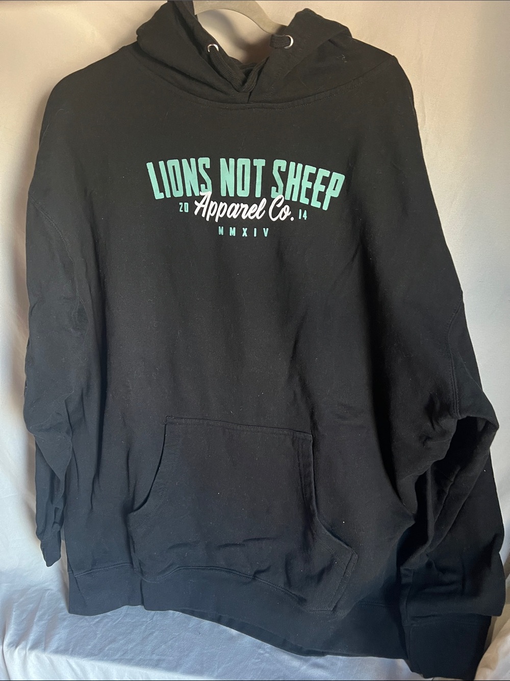Men's Black Hoodie with Teal Logo